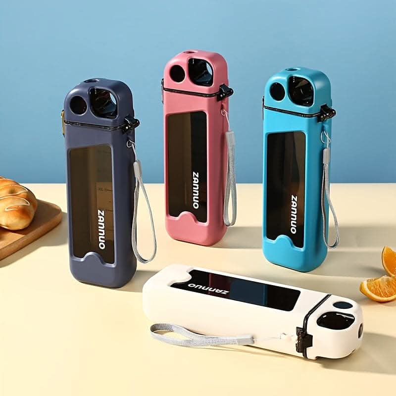 12oz Leakproof Square Water Bottle with Straw