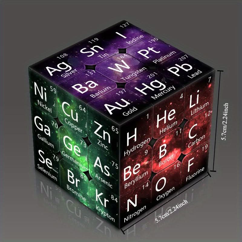 HD Magic Cube – 3x3 Educational Puzzle with Chemical Elements