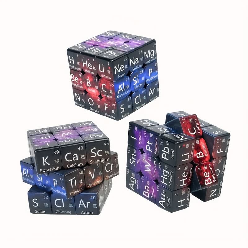 HD Magic Cube – 3x3 Educational Puzzle with Chemical Elements