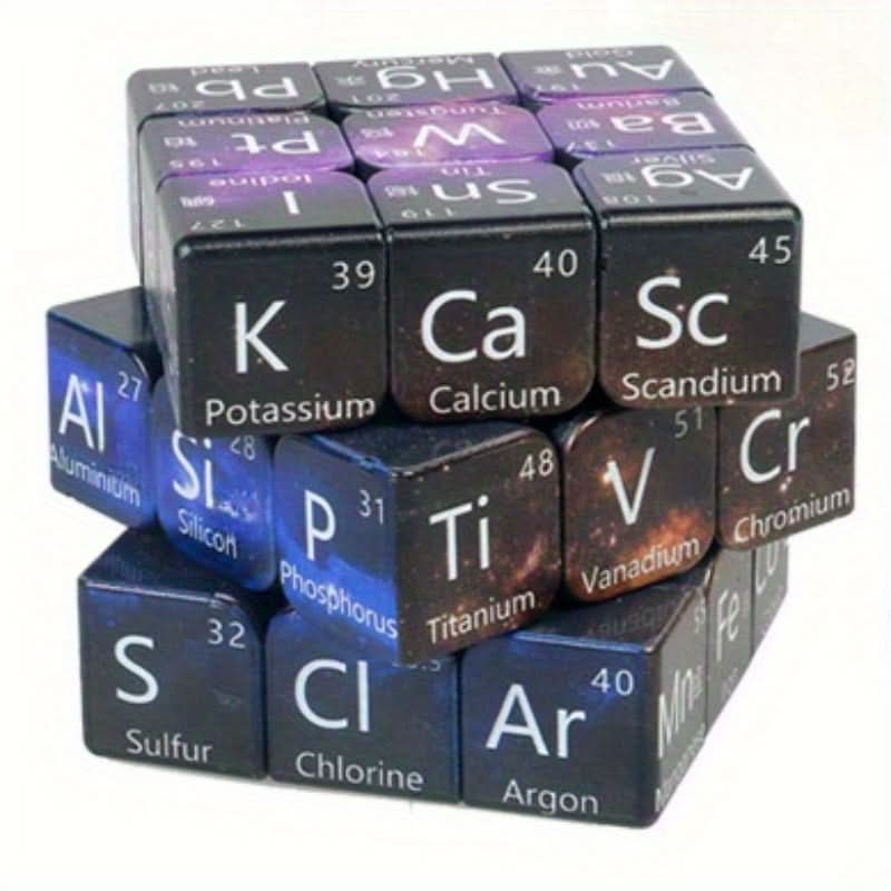 HD Magic Cube – 3x3 Educational Puzzle with Chemical Elements