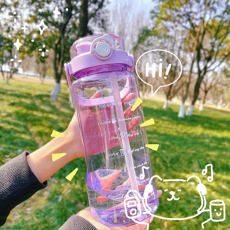 Large 50oz Sports Water Bottle with Time Marker – Durable, Leak-Proof