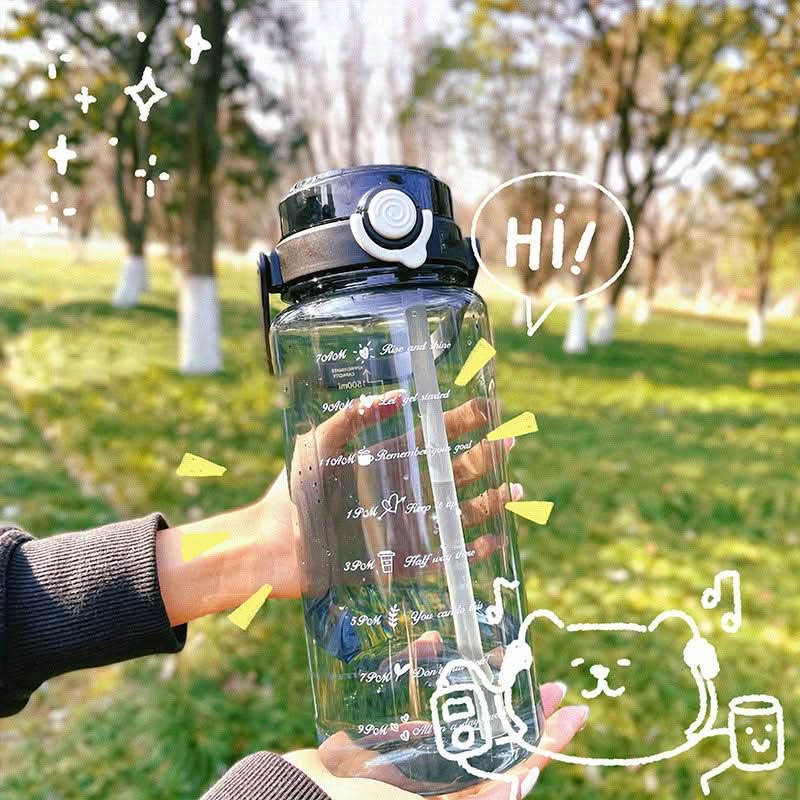 Large 50oz Sports Water Bottle with Time Marker – Durable, Leak-Proof