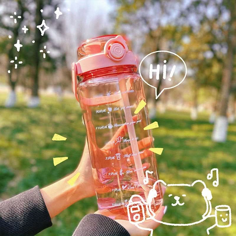 Large 50oz Sports Water Bottle with Time Marker – Durable, Leak-Proof