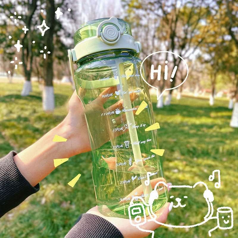 Large 50oz Sports Water Bottle with Time Marker – Durable, Leak-Proof