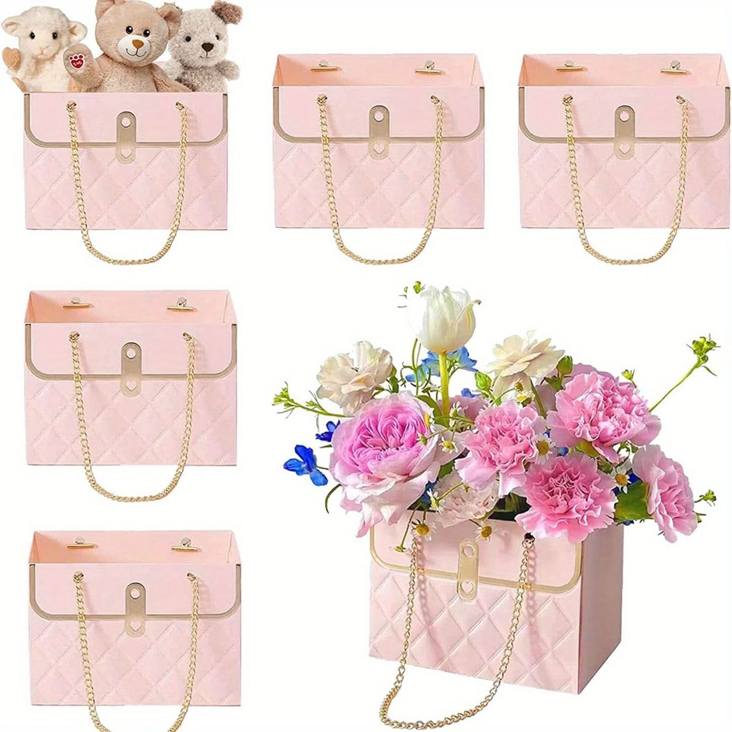 4-Pack Water-Resistant Paper Gift Bags with Sturdy Handles