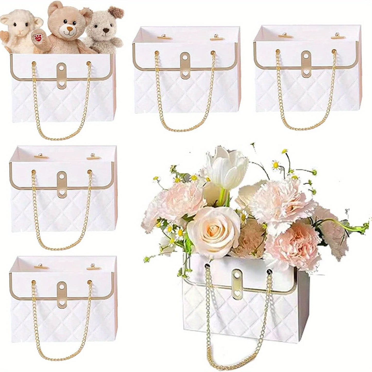 4-Pack Water-Resistant Paper Gift Bags with Sturdy Handles