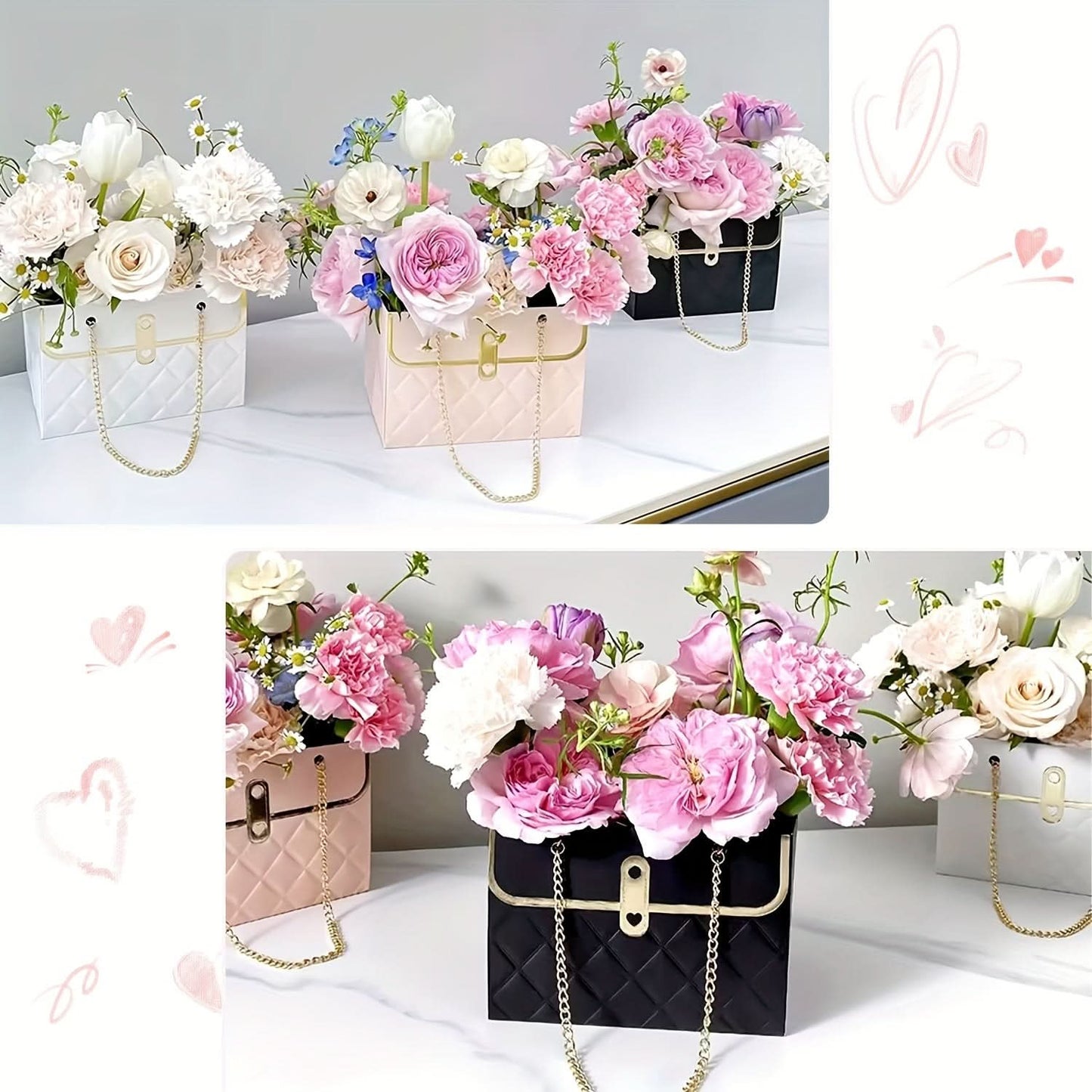4-Pack Water-Resistant Paper Gift Bags with Sturdy Handles