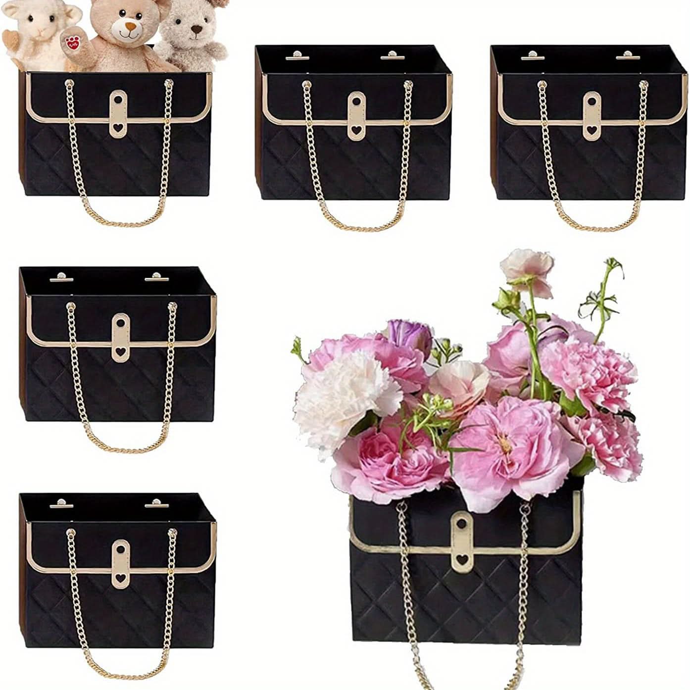 4-Pack Water-Resistant Paper Gift Bags with Sturdy Handles