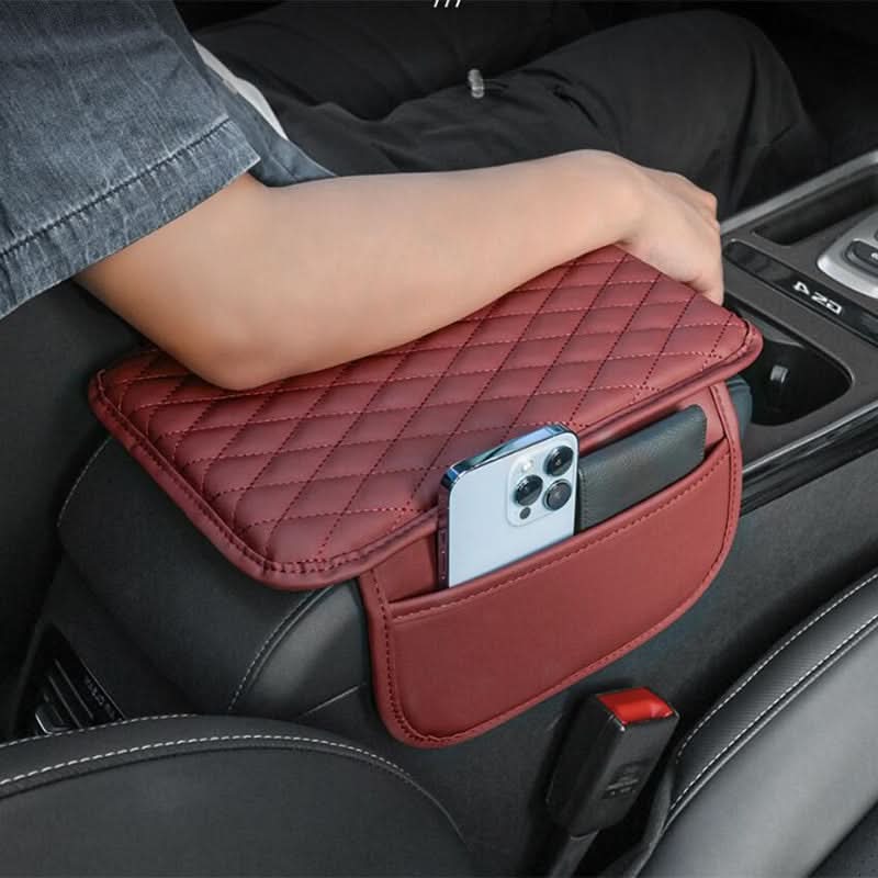 PU Leather Car Armrest Pad with Storage