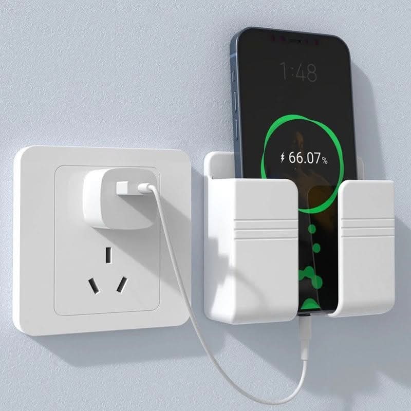 Wall-Mounted Mobile Phone Holder & Charging Stand - Punch-Free Organizer
