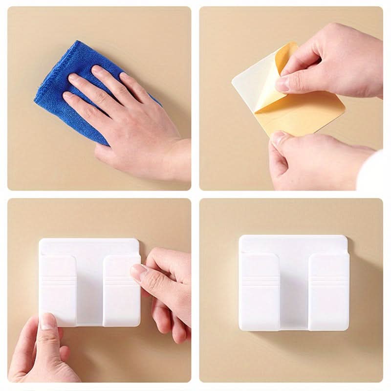 Wall-Mounted Mobile Phone Holder & Charging Stand - Punch-Free Organizer