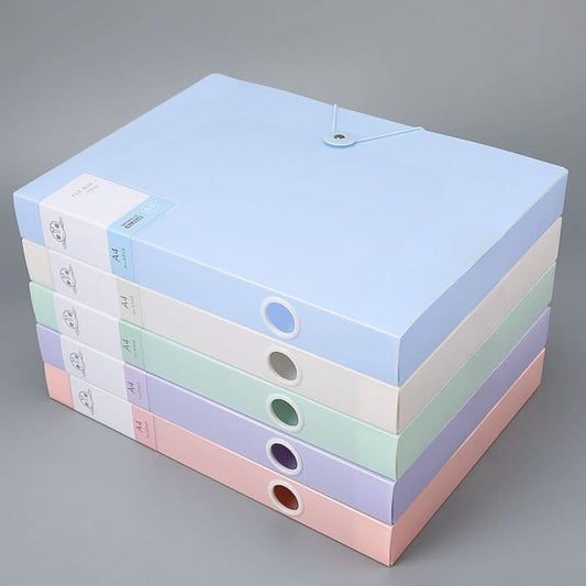 5-Pack Morandi A4 File Organizer Boxes, Dustproof Document Storage Case