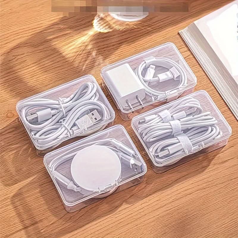 Clear Cable Management Box with 8 Compartments