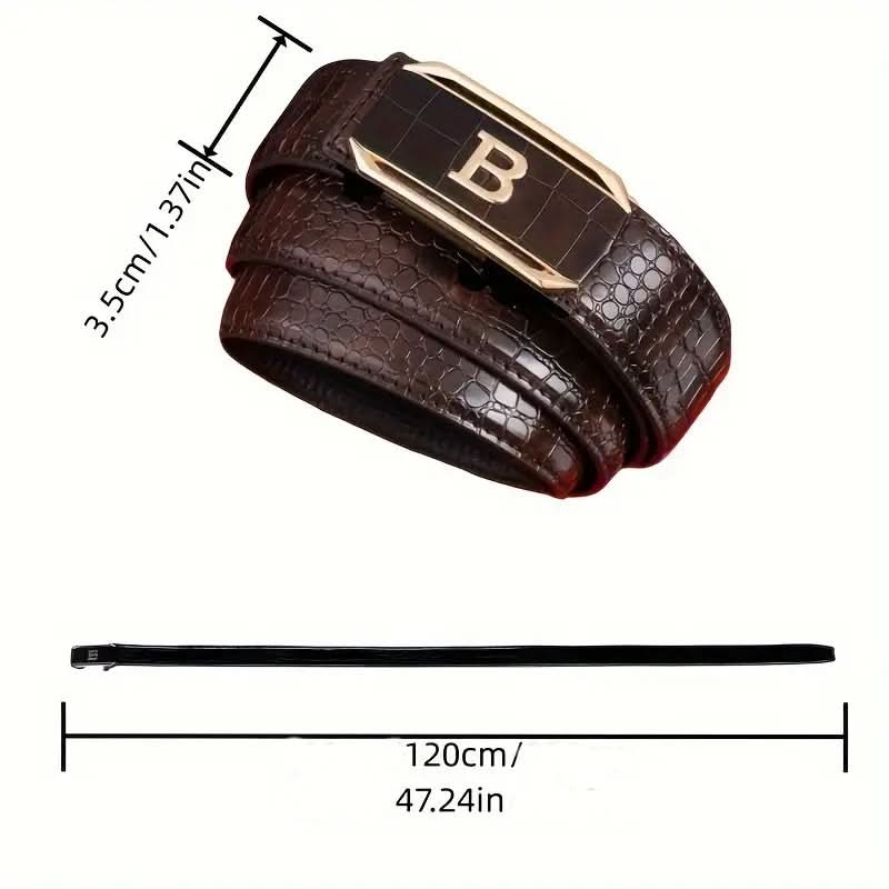 Stylish Men's Crocodile Pattern Belt – Multifunctional Automatic Buckle