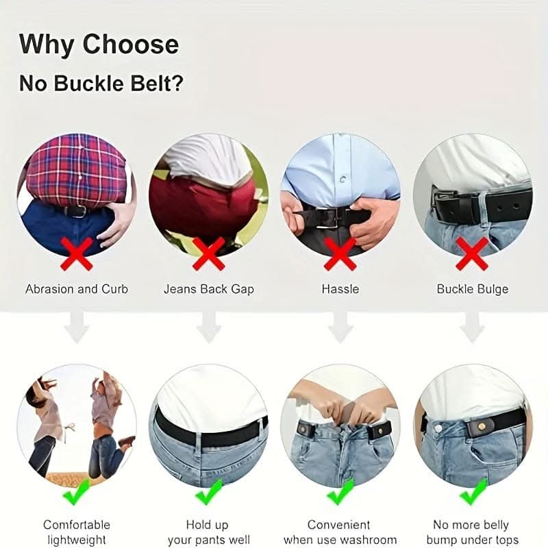 Seamless Elastic Waist Belt for Jeans