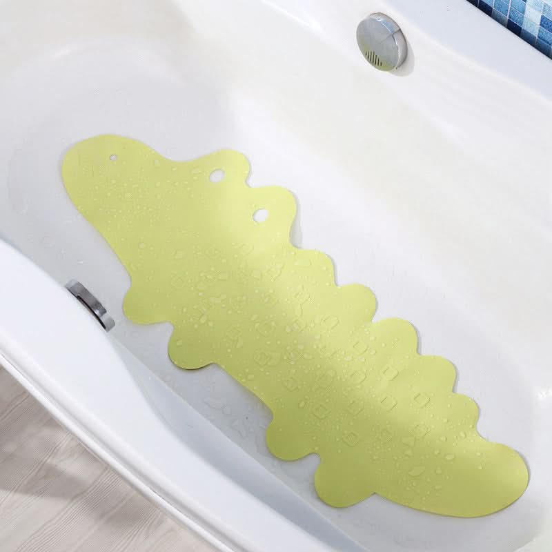 1pc Non-Slip Bathtub Mat for Kids, 37.4 x 13.58 Inches, PVC Cartoon Crocodile Design