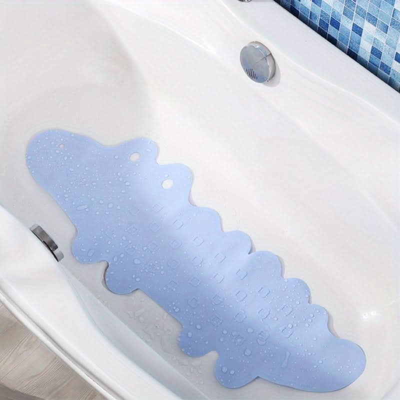 1pc Non-Slip Bathtub Mat for Kids, 37.4 x 13.58 Inches, PVC Cartoon Crocodile Design