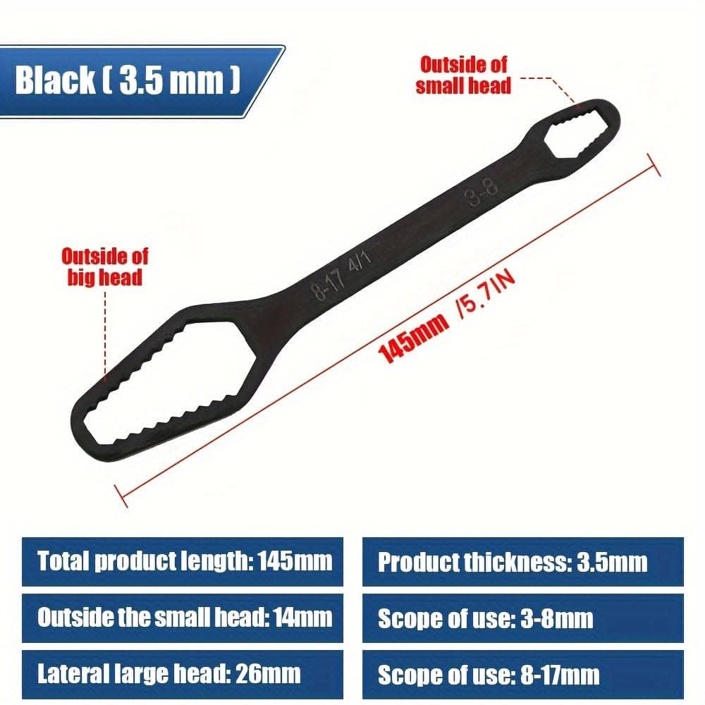 Double End Multifunctional Universal Wrench for Easy Repairs
