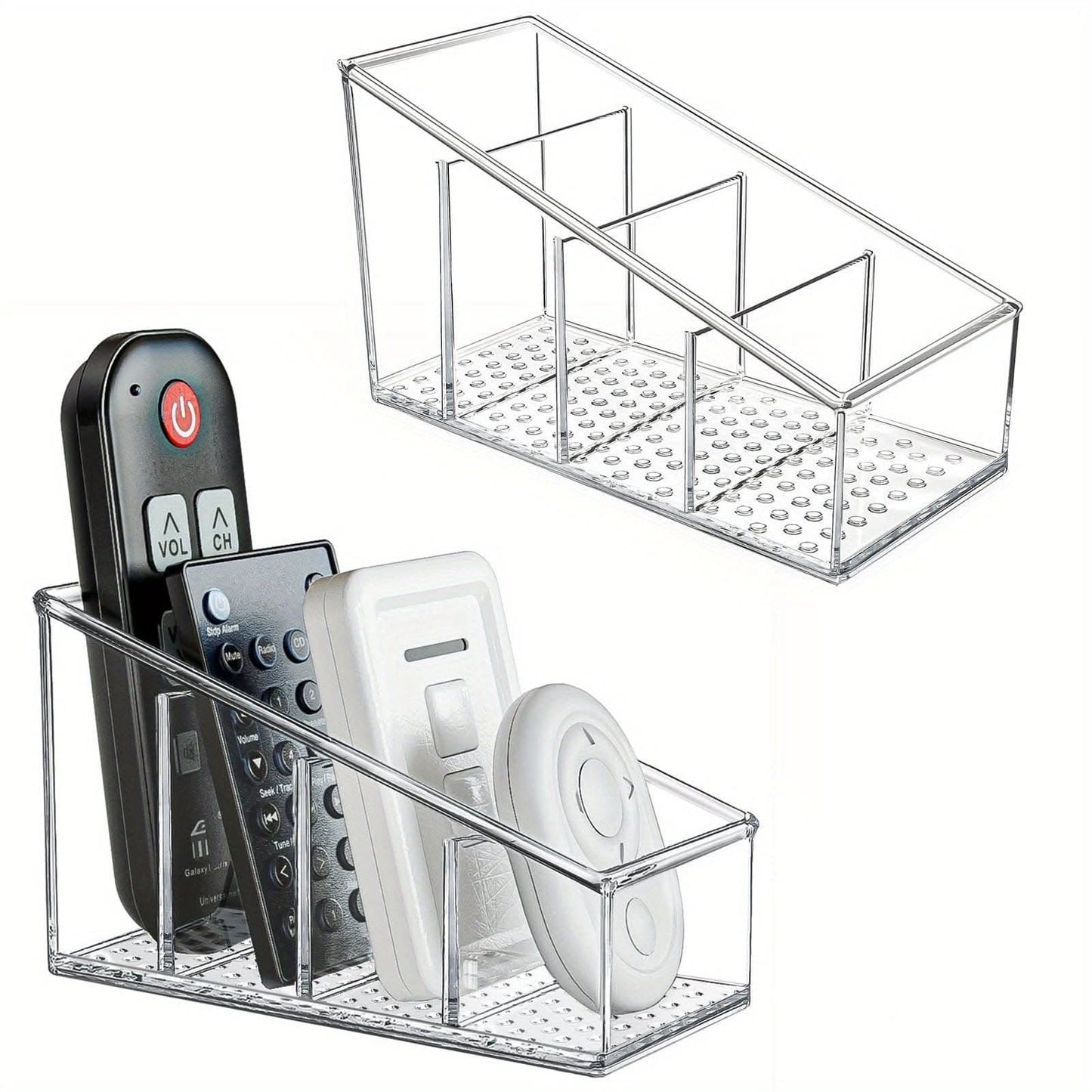 Multi-Height Acrylic Cosmetic Holder – 4-Compartment Organizer