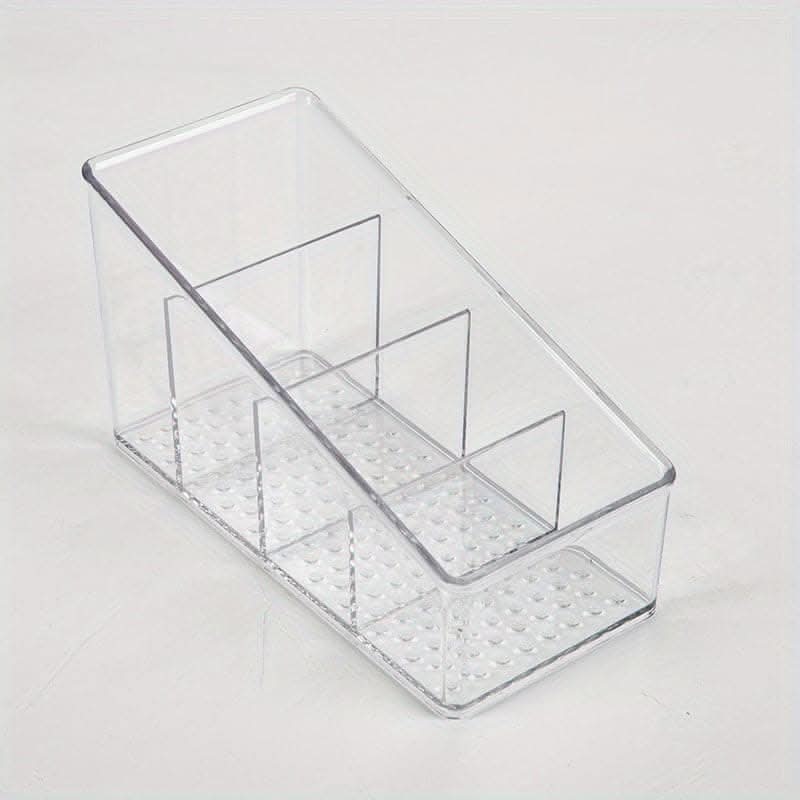 Multi-Height Acrylic Cosmetic Holder – 4-Compartment Organizer