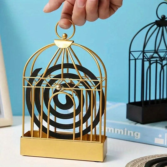 Portable Iron Mosquito Coil Holder – Hanging Birdcage Design