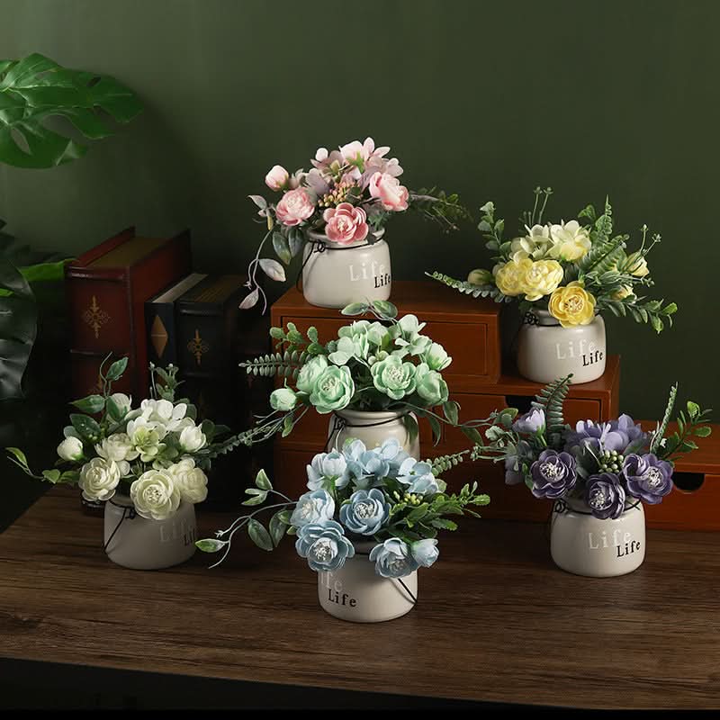 Nordic Inspired Hydrangea Ceramic Potted Artificial Flower