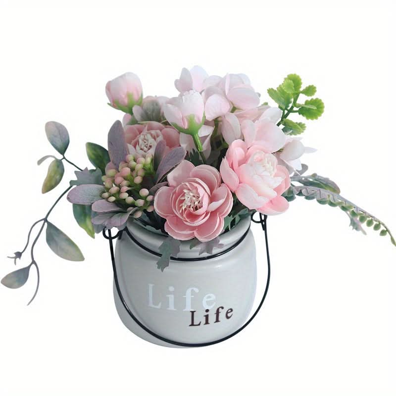 Nordic Inspired Hydrangea Ceramic Potted Artificial Flower