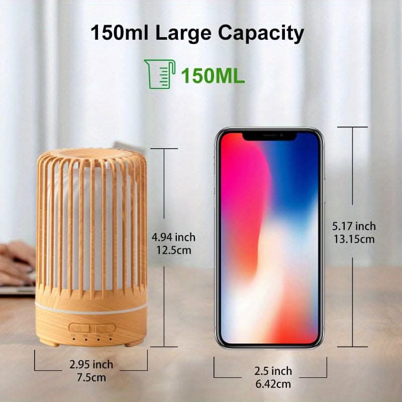 5905.51-inch Ultrasonic Aromatherapy Diffuser & Air Humidifier - 7-Color Night Light