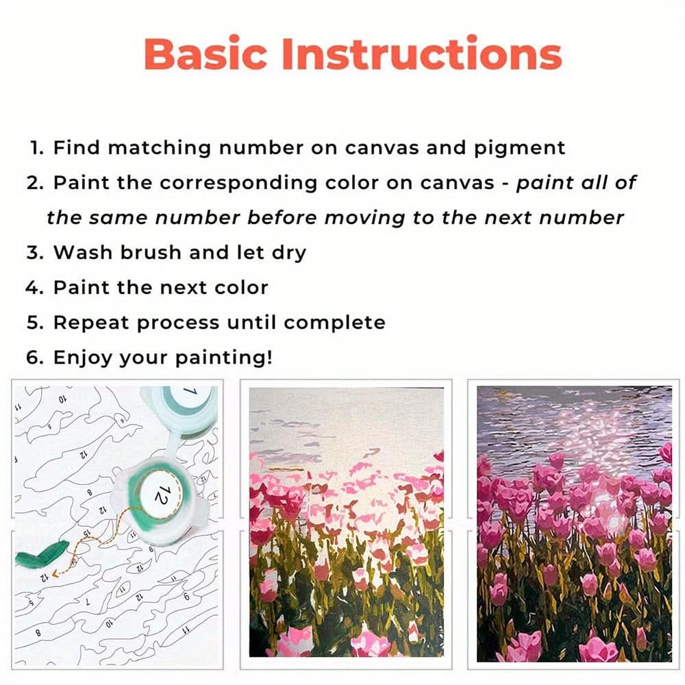 DIY Diamond painting by Numbers Kit for Adults – Frameless Paint by Numbers Set