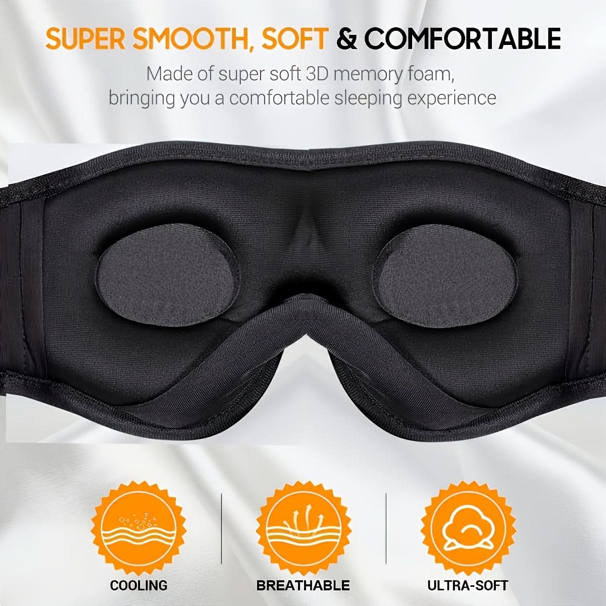 3D Sleep Mask with Wireless Headphones for Comfort