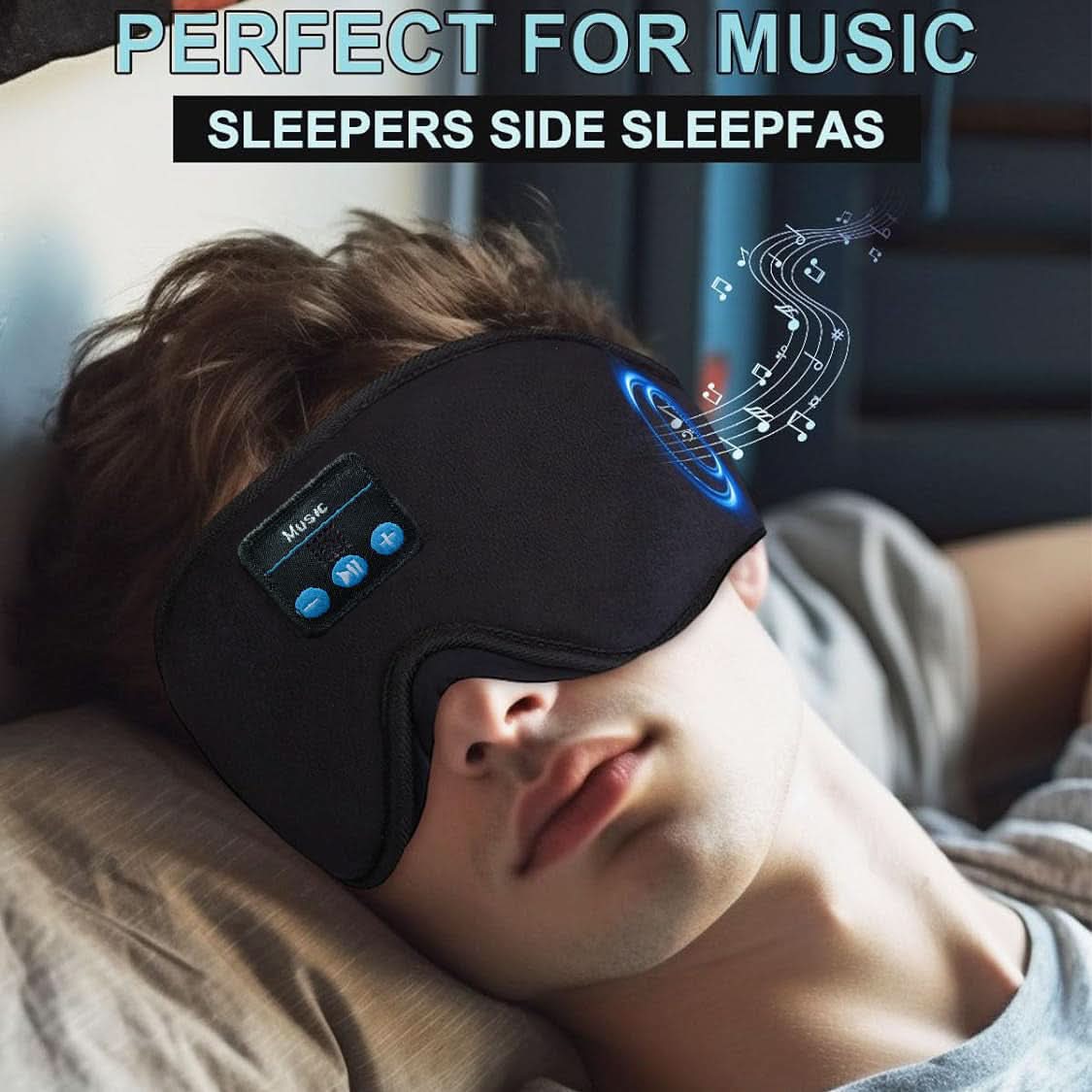3D Sleep Mask with Wireless Headphones for Comfort