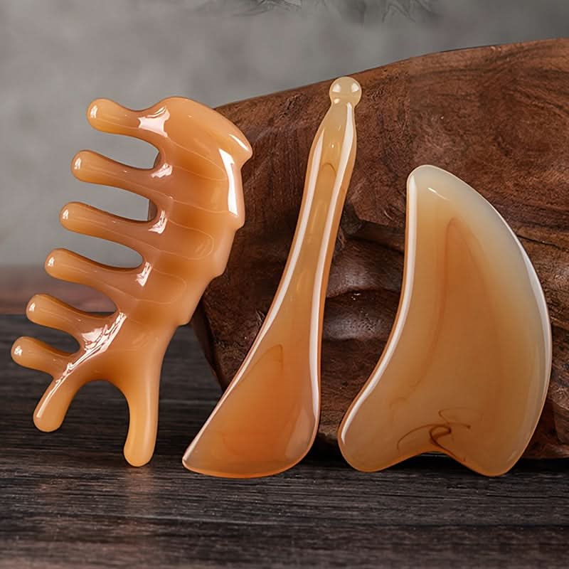 3-Piece Gua Sha Massage Tool Set - Facial & Body Care