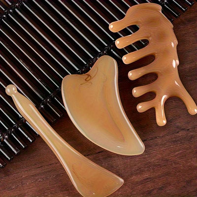 3-Piece Gua Sha Massage Tool Set - Facial & Body Care