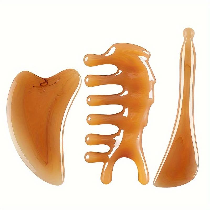 3-Piece Gua Sha Massage Tool Set - Facial & Body Care