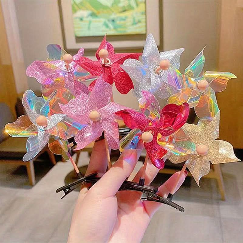 8Pcs Windmill Hair Clips Set - Fun Party Accessories