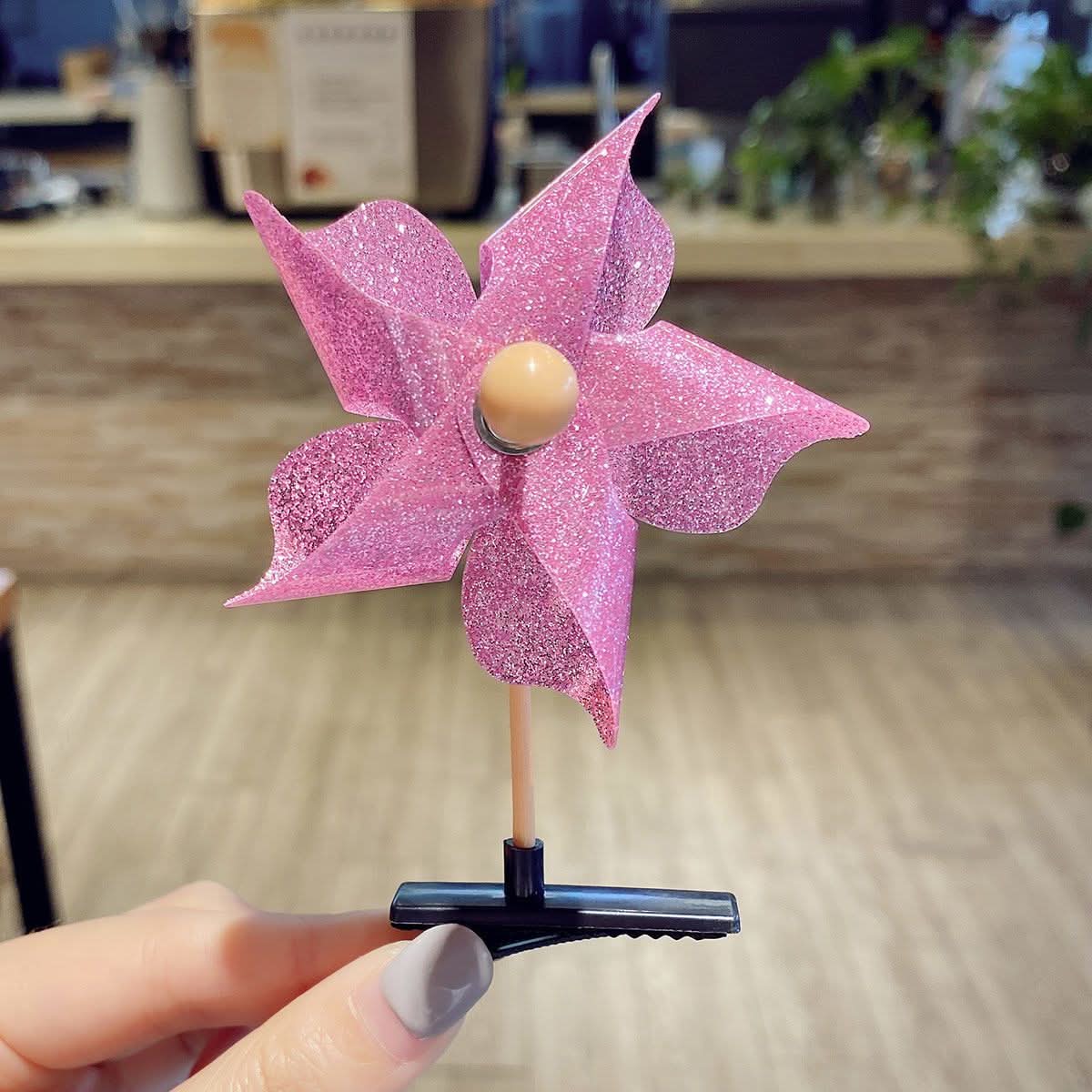 8Pcs Windmill Hair Clips Set - Fun Party Accessories