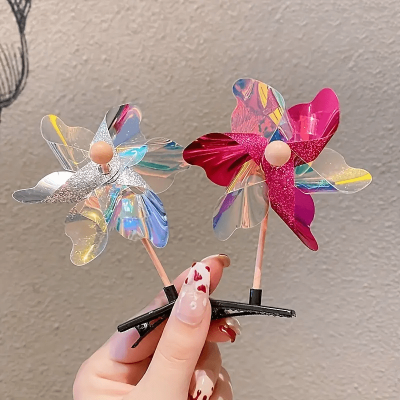 8Pcs Windmill Hair Clips Set - Fun Party Accessories