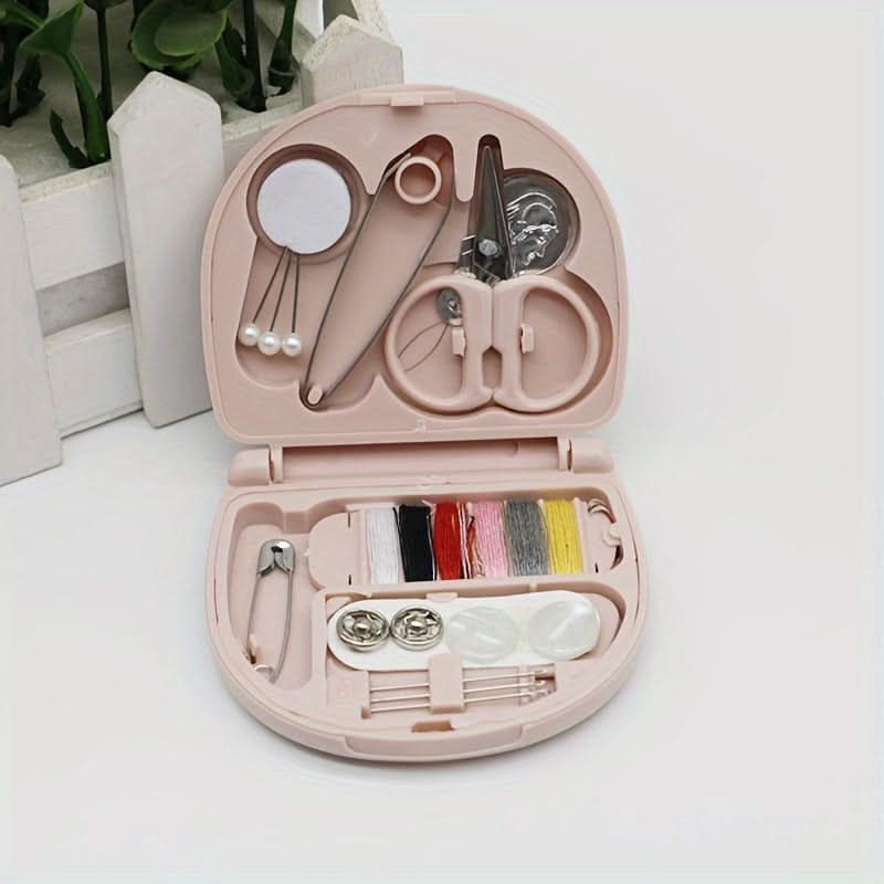 Compact Travel Sewing Kit with Scissors and Thread