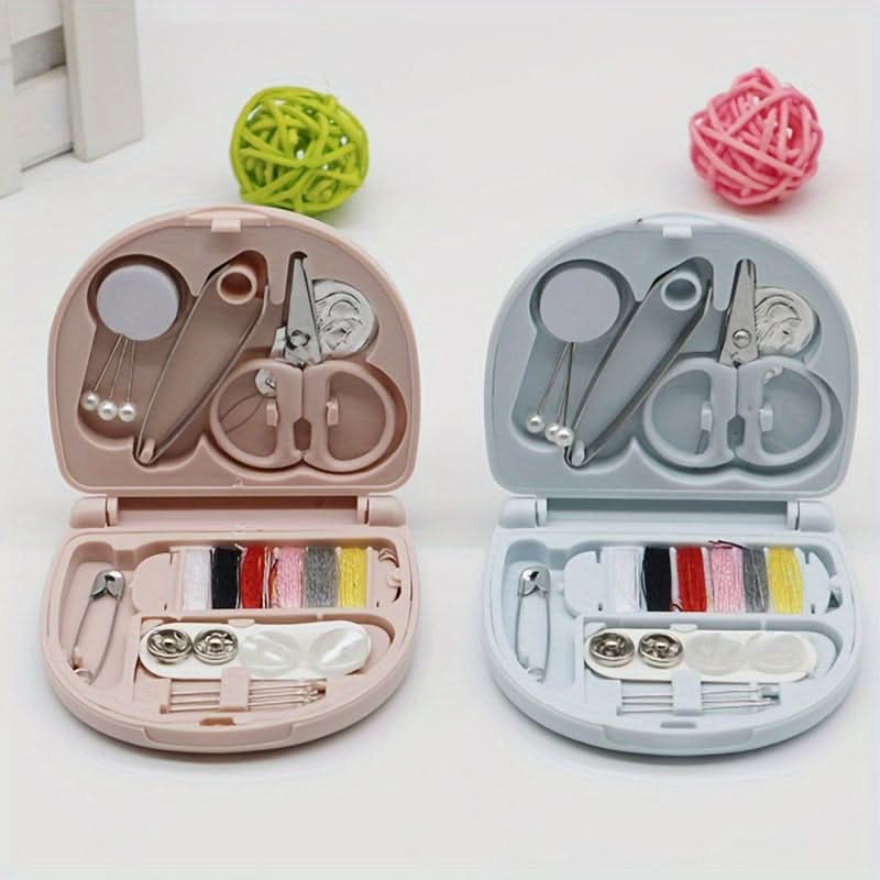 Compact Travel Sewing Kit with Scissors and Thread