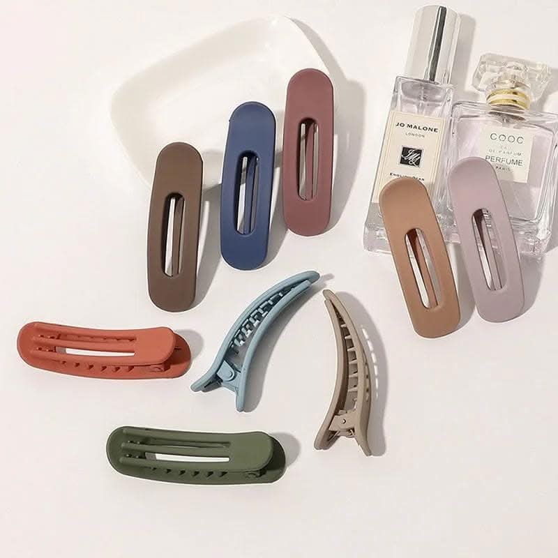 Solid Color Rectangular Hair Grab Clip – Non-Slip Ponytail Holder