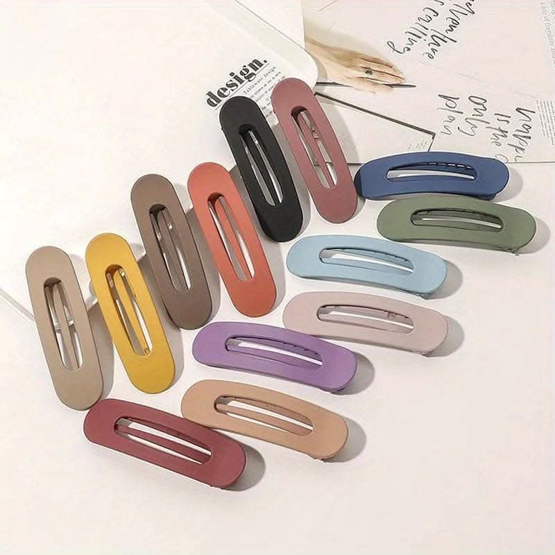 Solid Color Rectangular Hair Grab Clip – Non-Slip Ponytail Holder