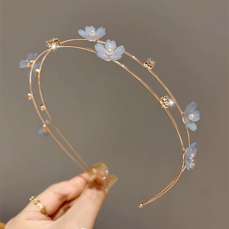 Set of 2 Minimalist Zinc Alloy Floral Hairbands