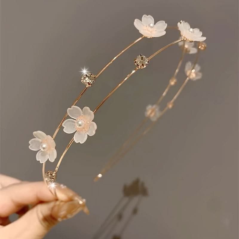 Set of 2 Minimalist Zinc Alloy Floral Hairbands