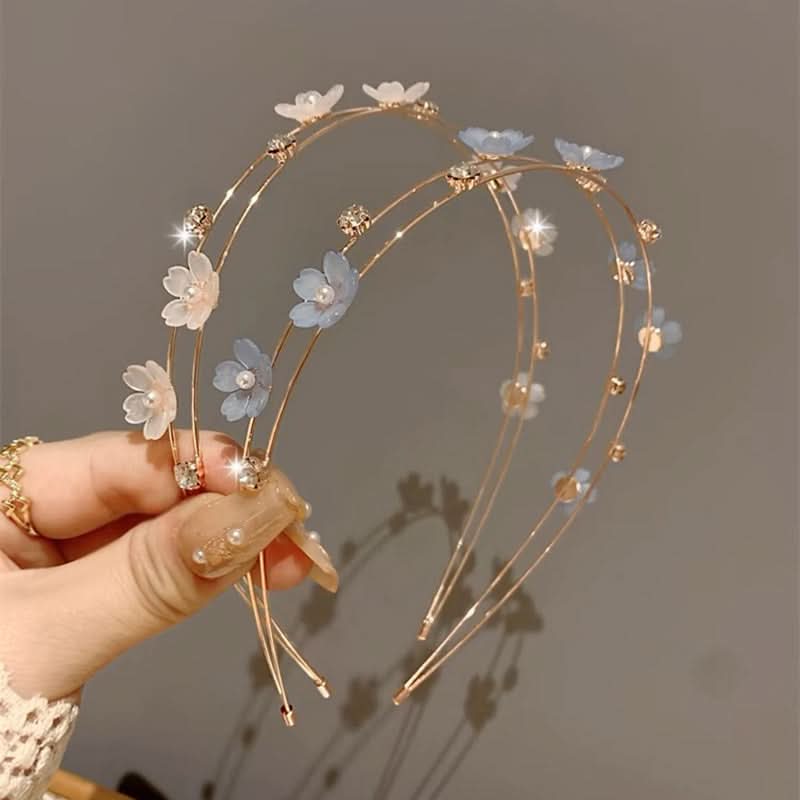 Set of 2 Minimalist Zinc Alloy Floral Hairbands