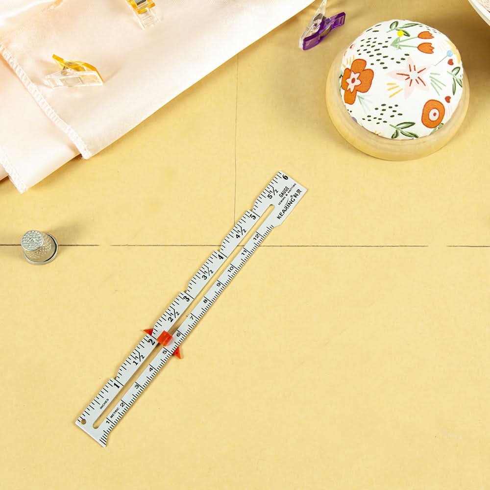 Versatile Metal Sewing Gauge for Precision Measuring
