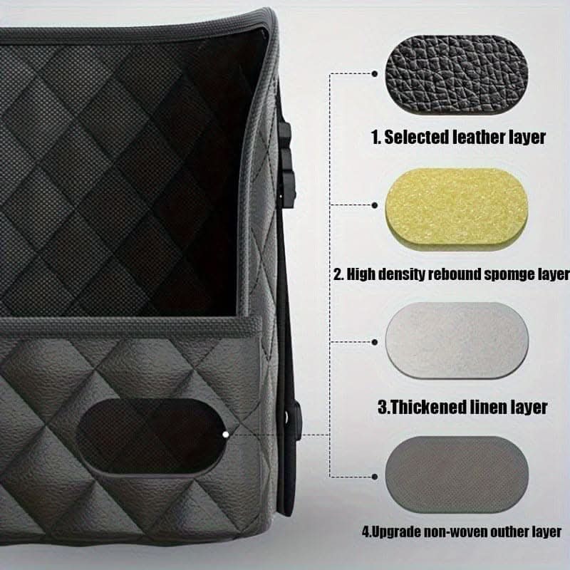 Car Storage Net Bag – Leather Seat Back Organizer for Middle Seat