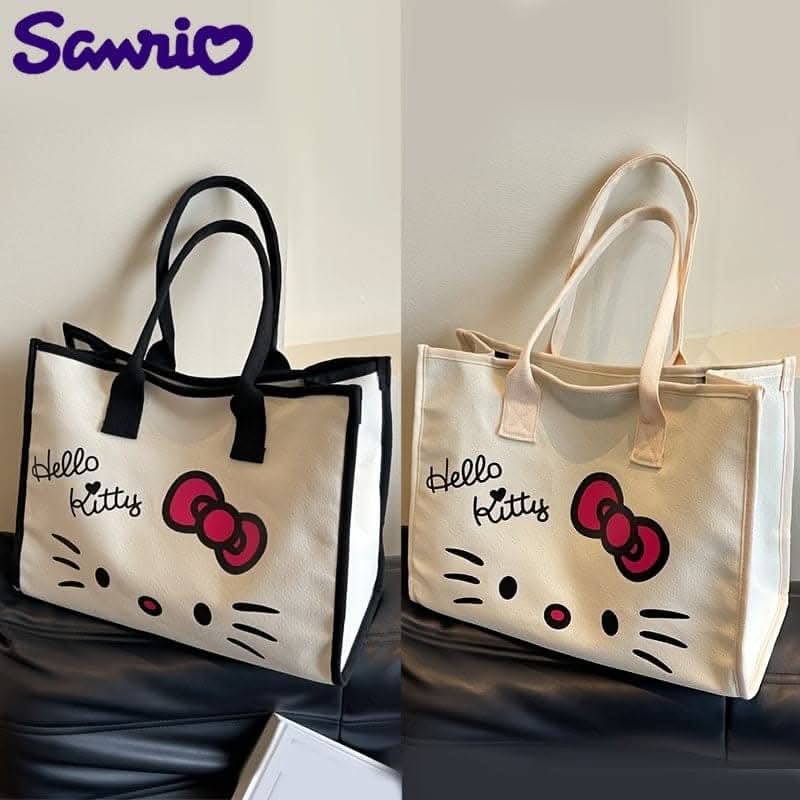 Hello Kitty Canvas Tote Bag – Cute Cartoon Handbag
