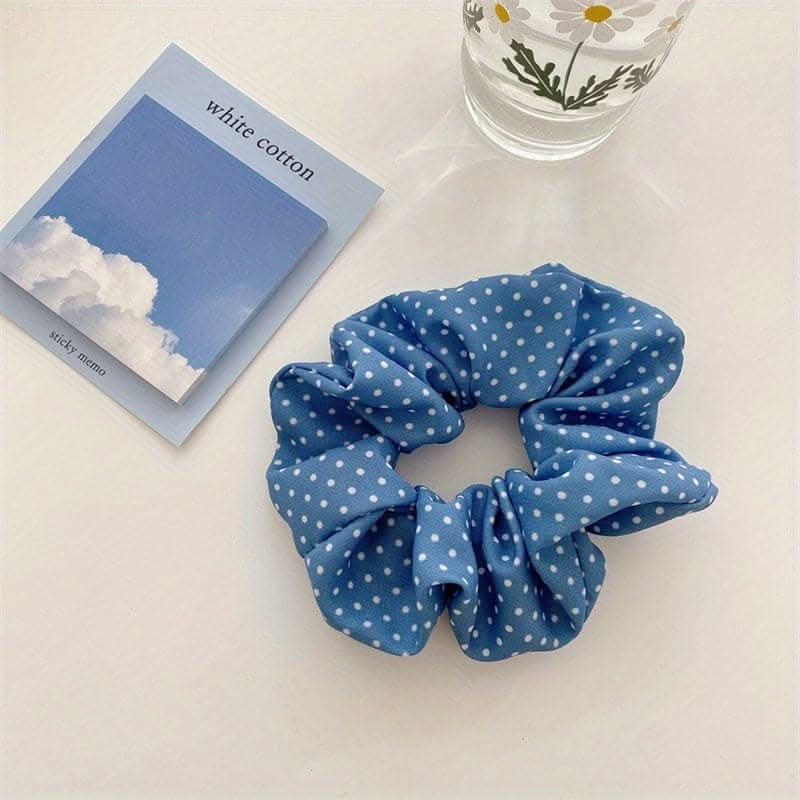 5-Piece Hair Ties Set – Elegant Floral & Polka Dot Designs