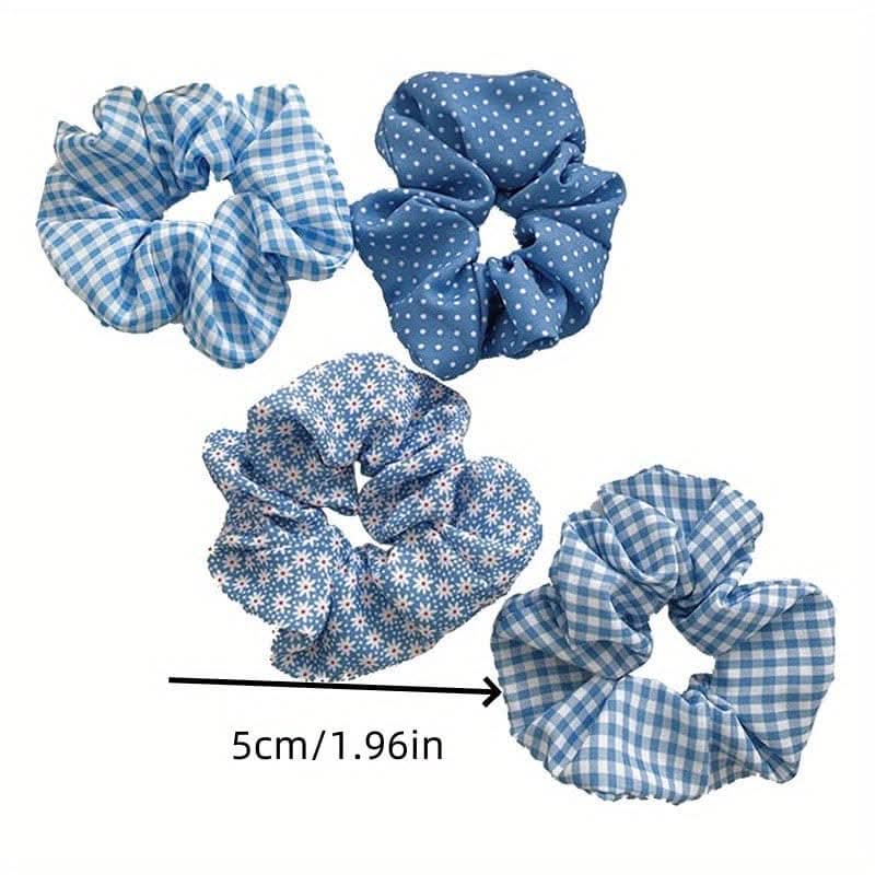 5-Piece Hair Ties Set – Elegant Floral & Polka Dot Designs