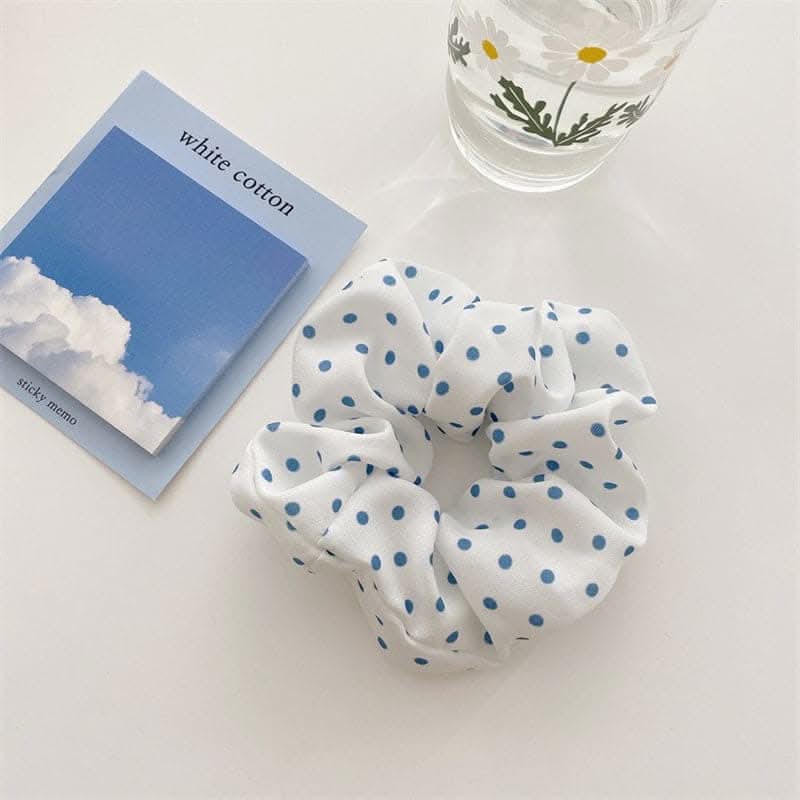 5-Piece Hair Ties Set – Elegant Floral & Polka Dot Designs